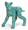 MARY ENGEL, TURQUOISE DOG, SCULPTURE, MIXED MEDIA