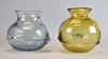 2 Peter Bramhall Art Glass Vases