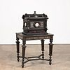 19TH C. EBONIZED & INLAID SMALL CASKET ON STAND