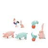 GROUP OF SEVEN MINIATURE HEREND ANIMAL FIGURINES