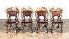 SET OF FOUR ANTLER MOUNTED SIDE CHAIRS
