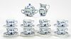 18PC "BLUE FLUTED" CHINA DEMITASSE CUPS & SAUCERS