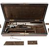 19TH C. PINFIRE REVOLVER WITH BAYONET & CASE
