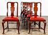 SET, SIX QUEEN ANNE STYLE WALNUT SIDE CHAIRS