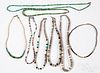 Eight vintage American Indian turquoise necklaces