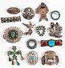 Native American Indian & Mexican pins & brooches