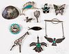 Native American Indian and Mexican pins & brooches
