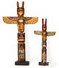 Two Pacific Northwest Coast carved totem poles