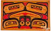 Tsimshian Indian carved and painted wood panel