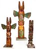 Two Northwest Coast Indian carved totem poles