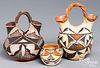 Two Acoma Indian pottery wedding vases