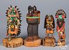 Two Hopi Indian kachina carved and painted figures