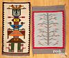 Navajo Indian pictorial rug, etc.