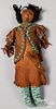Southwest Indian beaded buckskin doll