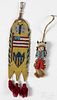 Plains Indian beaded pocket watch fob