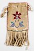 Plains Indian beaded leather purse bag