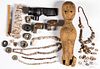 Early Native American wood carved doll, etc.