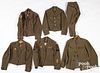 Five US WWII military jackets
