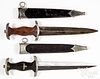 Two German Nazi daggers and scabbards
