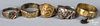 Five German WWI and WWII rings, death head