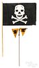 Two German WWII skull and Crossbone mine flags etc