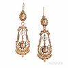 Antique Gold Filigree Day/Night Earrings