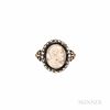 Antique 18kt Gold, Hardstone Cameo, and Diamond Ring