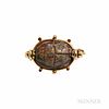 Antique Tiffany & Co. 18kt Gold and Faience Scarab Swivel Ring