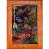Rare Wedgwood Fairyland Lustre Plaque, Elves In A Pine Tree