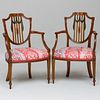 Pair of George III Style Painted Armchairs