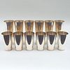 Set of Twelve Tiffany Monogrammed Silver Beakers