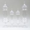 Set of Four Polish Glass Apothecary Jars