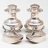 Pair of German Silver Casters and a Pair of Sandal Form Casters