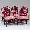 Set of Eight George III Style Painted Dining Chairs, of Recent Manufacture