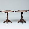 Pair of Victorian Style Painted and Turned Oak Side Tables, of Recent Manufacture