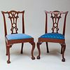 George III Carved Mahogany Side Chair, in the Neo-Gothic taste