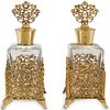 French Gilt Bronze & Crystal Perfume Set