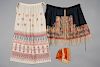 TWO ETHNIC EMBROIDERED COTTON APRONS, MID 20th C.