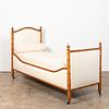 19TH C. FAUX BAMBOO TWIN BED WITH BOLSTER PILLOWS