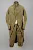 GENTS STRIPED SILK COAT and BREECHES, LATE 18th - EARLY 19th C.