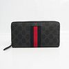 Gucci GG Supreme New Web 408831 Unisex PVC,Leather Long Wallet (bi-fold) Black,Gray,Navy,Red Color