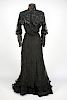 SEQUINED DOTTED NET GOWN, c, 1900.