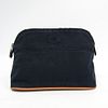 Hermes Bolide MM Cotton,Leather Pouch Navy