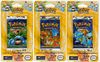 3PC Pokemon Base Unl. MOSC Blister Pack Cards