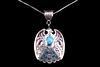Navajo Sterling Silver Thunderbird Signed Necklace