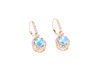 RARE Blue Zircon & Diamond 14k Gold Earrings