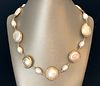 17mm White Baroque Pearl Vermeil Wire Necklace