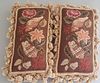 Two Floral and Seashell Needlepoint Pillows, 19th Century Panels