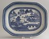 19th Century Chinese Canton Blue and White Deep Dish Platter