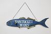 Carved and Painted "Nantucket Blues" Bluefish Sign